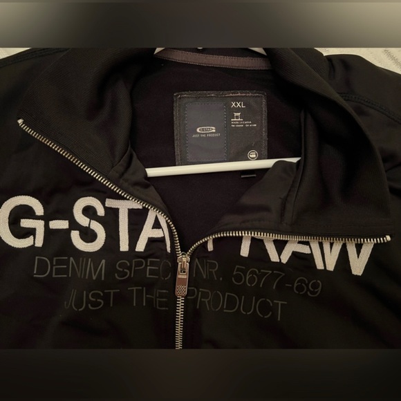 G-STAR RAW EMBROIDERED VINTAGE ZIP UP TRACK JACKET BLACK SIZE XXL PERFECT MINT!! - Picture 2 of 4
